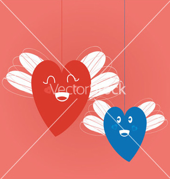 Free hearts with wings vector - vector gratuit #216419